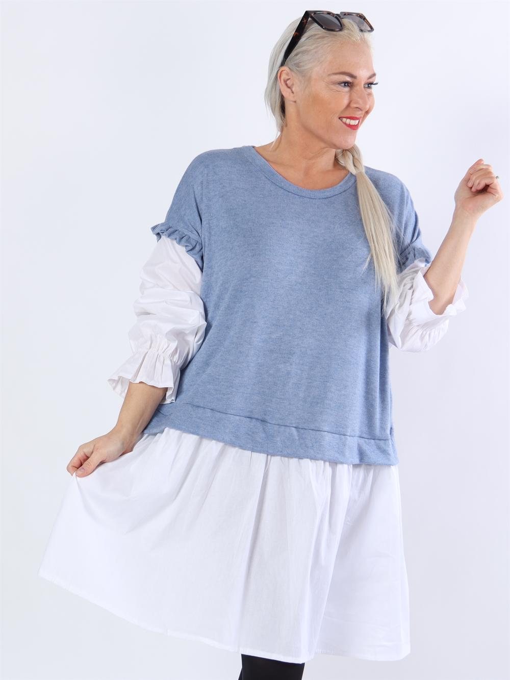 Lynn - Strikket vest med indsyet skjorte under